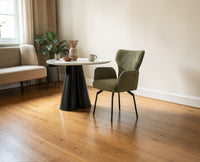 Cotton Aveno Dining Chair with Metal – Modern Upholstered Dining Chair with Metal Legs Furniselan Olive Green