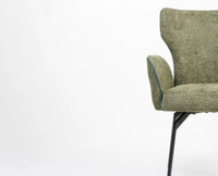Cotton Aveno Dining Chair with Metal – Modern Upholstered Dining Chair with Metal Legs Furniselan Olive Green