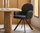 Cotton Hoir Dining Chair with Metal – Modern Upholstered Dining Chair with Metal Legs