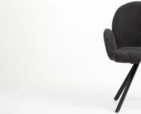 Cotton Hoir Dining Chair with Metal – Modern Upholstered Dining Chair with Metal Legs Furniselan Charcoal Grey