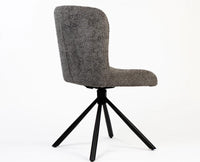 Cotton Jade Dining Chair with Metal- Swivel – Modern Upholstered Swivel Dining Chair with Metal Base Dark Grey