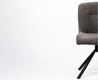Cotton Jade Dining Chair with Metal- Swivel – Modern Upholstered Swivel Dining Chair with Metal Base Dark Grey