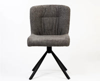 Cotton Jade Dining Chair with Metal- Swivel – Modern Upholstered Swivel Dining Chair with Metal Base Dark Grey