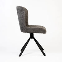 Cotton Jade Dining Chair with Metal- Swivel – Modern Upholstered Swivel Dining Chair with Metal Base Dark Grey