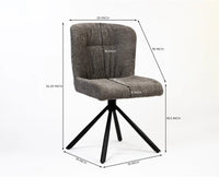 Cotton Jade Dining Chair with Metal- Swivel – Modern Upholstered Swivel Dining Chair with Metal Base Dark Grey