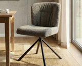 Cotton Jade Dining Chair with Metal- Swivel – Modern Upholstered Swivel Dining Chair with Metal Base