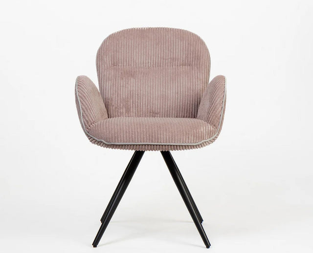 Cotton Jhene Dining Chair with Metal – Modern Upholstered Dining Chair with Metal Legs Furniselan Light Pink