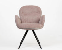 Cotton Jhene Dining Chair with Metal – Modern Upholstered Dining Chair with Metal Legs Furniselan Light Pink