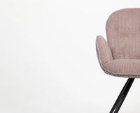 Cotton Jhene Dining Chair with Metal – Modern Upholstered Dining Chair with Metal Legs Furniselan Light Pink