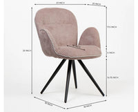 Cotton Jhene Dining Chair with Metal – Modern Upholstered Dining Chair with Metal Legs Furniselan Light Pink