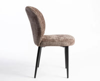 Cotton Lack Dining Chair with Metal – Modern Upholstered Dining Chair with Metal Legs Furniselan Greige