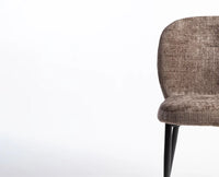 Cotton Lack Dining Chair with Metal – Modern Upholstered Dining Chair with Metal Legs Furniselan Greige