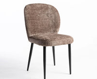 Cotton Lack Dining Chair with Metal – Modern Upholstered Dining Chair with Metal Legs Furniselan Greige