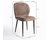 Cotton Lack Dining Chair with Metal – Modern Upholstered Dining Chair with Metal Legs Furniselan Greige