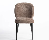 Cotton Lack Dining Chair with Metal – Modern Upholstered Dining Chair with Metal Legs Furniselan Greige