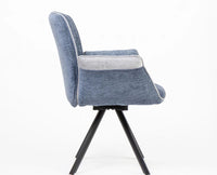 Cotton Octup Dining Chair with Metal – Modern Upholstered Dining Chair with Metal Legs Furniselan Blue