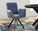 Cotton Octup Dining Chair with Metal – Modern Upholstered Dining Chair with Metal Legs