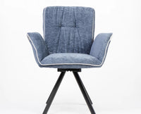 Cotton Octup Dining Chair with Metal – Modern Upholstered Dining Chair with Metal Legs Furniselan Blue