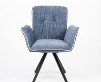 Cotton Octup Dining Chair with Metal – Modern Upholstered Dining Chair with Metal Legs Furniselan Blue
