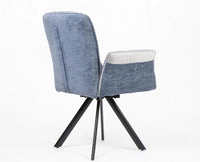 Cotton Octup Dining Chair with Metal – Modern Upholstered Dining Chair with Metal Legs Furniselan Blue