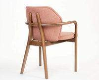 Cotton Onboa Dining Chair with RubberWood – Solid Wood Modern Dining Chair for Home & Restaurant Furniselan Coral pink