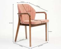 Cotton Onboa Dining Chair with RubberWood – Solid Wood Modern Dining Chair for Home & Restaurant Furniselan Coral pink