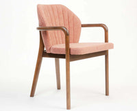 Cotton Onboa Dining Chair with RubberWood – Solid Wood Modern Dining Chair for Home & Restaurant Furniselan Coral pink
