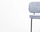 Cotton Relae Dining Chair with Metal – Modern Upholstered Dining Chair with Metal Legs Furniselan Dusty Blue