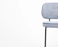 Cotton Relae Dining Chair with Metal – Modern Upholstered Dining Chair with Metal Legs Furniselan Dusty Blue