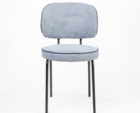 Cotton Relae Dining Chair with Metal – Modern Upholstered Dining Chair with Metal Legs Furniselan Dusty Blue