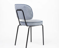Cotton Relae Dining Chair with Metal – Modern Upholstered Dining Chair with Metal Legs Furniselan Dusty Blue