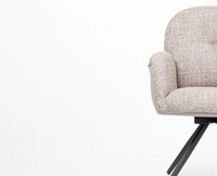 Cotton Scoot Dining Chair with Metal – Modern Upholstered Dining Chair with Metal Legs Furniselan