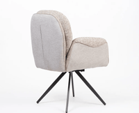 Cotton Scoot Dining Chair with Metal – Modern Upholstered Dining Chair with Metal Legs Furniselan