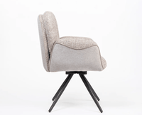 Cotton Scoot Dining Chair with Metal – Modern Upholstered Dining Chair with Metal Legs Furniselan