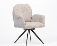 Cotton Scoot Dining Chair with Metal – Modern Upholstered Dining Chair with Metal Legs Furniselan
