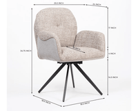 Cotton Scoot Dining Chair with Metal – Modern Upholstered Dining Chair with Metal Legs Furniselan