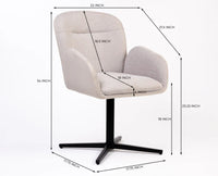 Cotton Siko Dining Chair with Metal- Swivel – Modern Upholstered Swivel Dining Chair with Metal Base Furniselan