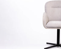 Cotton Siko Dining Chair with Metal- Swivel – Modern Upholstered Swivel Dining Chair with Metal Base Furniselan
