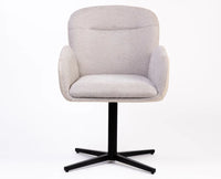 Cotton Siko Dining Chair with Metal- Swivel – Modern Upholstered Swivel Dining Chair with Metal Base Furniselan