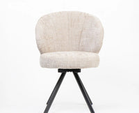 Cotton Vershe Dining Chair with Metal – Modern Upholstered Dining Chair with Metal Legs Furniselan Beige