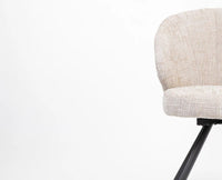 Cotton Vershe Dining Chair with Metal – Modern Upholstered Dining Chair with Metal Legs Furniselan Beige