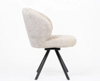 Cotton Vershe Dining Chair with Metal – Modern Upholstered Dining Chair with Metal Legs Furniselan Beige