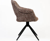 Cotton Wisko Dining Chair with Metal- Swivel – Modern Upholstered Swivel Dining Chair with Metal Base Furniselan Multicolor