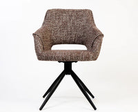 Cotton Wisko Dining Chair with Metal- Swivel – Modern Upholstered Swivel Dining Chair with Metal Base Furniselan Multicolor