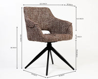 Cotton Wisko Dining Chair with Metal- Swivel – Modern Upholstered Swivel Dining Chair with Metal Base Furniselan Multicolor
