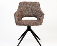 Cotton Wisko Dining Chair with Metal- Swivel – Modern Upholstered Swivel Dining Chair with Metal Base Furniselan Multicolor