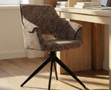 Cotton Wisko Dining Chair with Metal- Swivel – Modern Upholstered Swivel Dining Chair with Metal Base