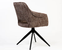 Cotton Wisko Dining Chair with Metal- Swivel – Modern Upholstered Swivel Dining Chair with Metal Base Furniselan Multicolor
