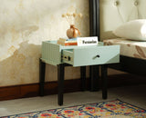 Croatia Solid Wood One Drawer Bedside Table Silt Green