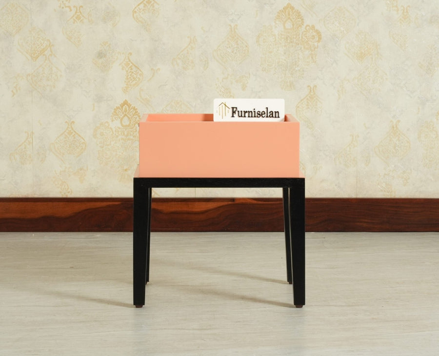 Croatia Solid Wood One Drawer Bedside Table Coral Peach